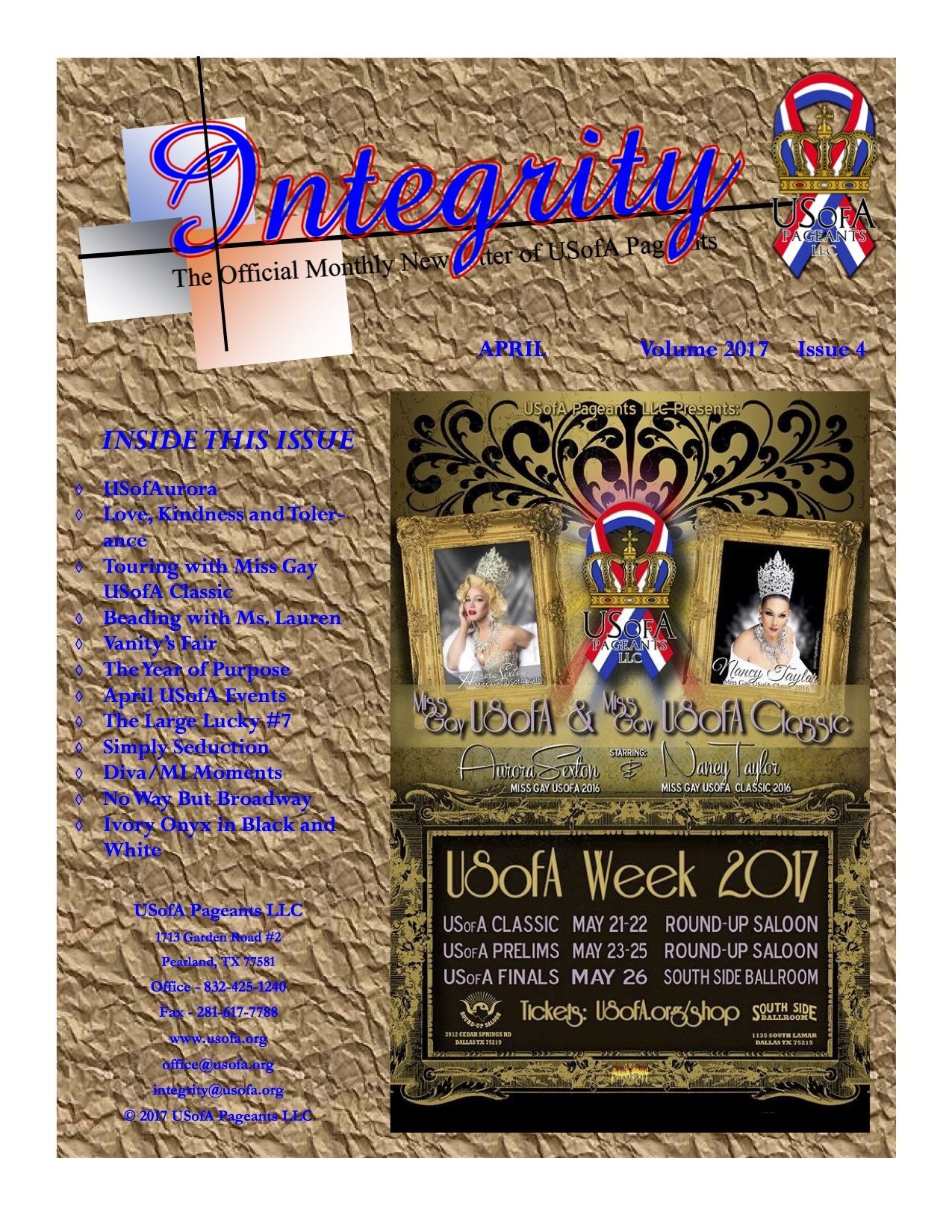 USofA Pageants Integrity Newsletter April 2017