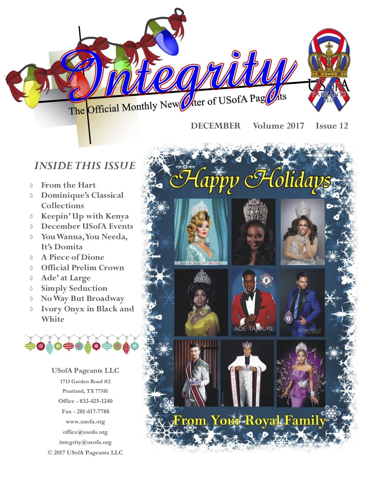 USofA Pageants Integrity Newsletter December 2017